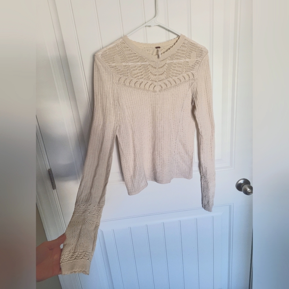 Free People Knit Crochet Long-sleeve